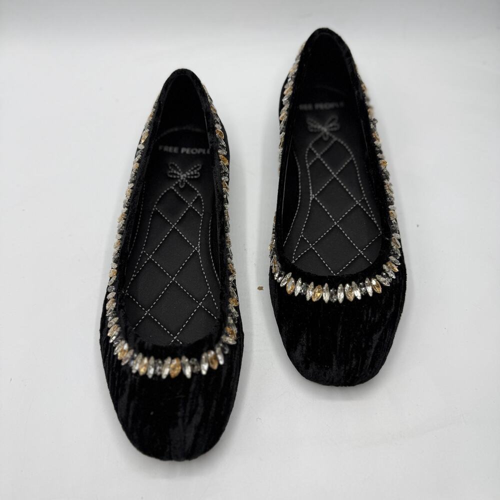 Free People Women's Disco Dancer Ballet Flat Black Size 7 - Picture 2 of 6